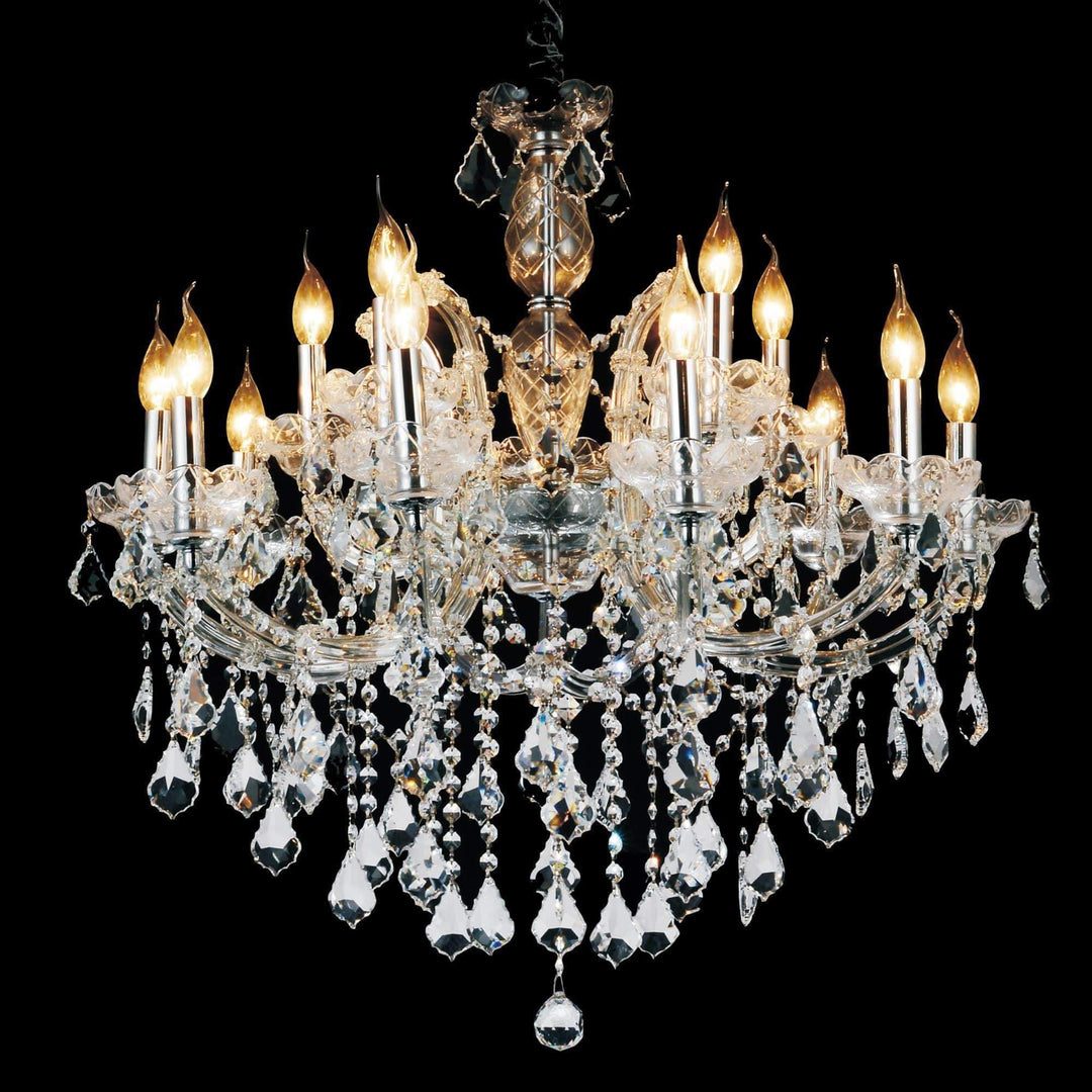 CWI Lighting Chandeliers Chrome / K9 Clear Riley 15 Light Up Chandelier with Chrome finish by CWI Lighting 8399P32C-15 (Clear)