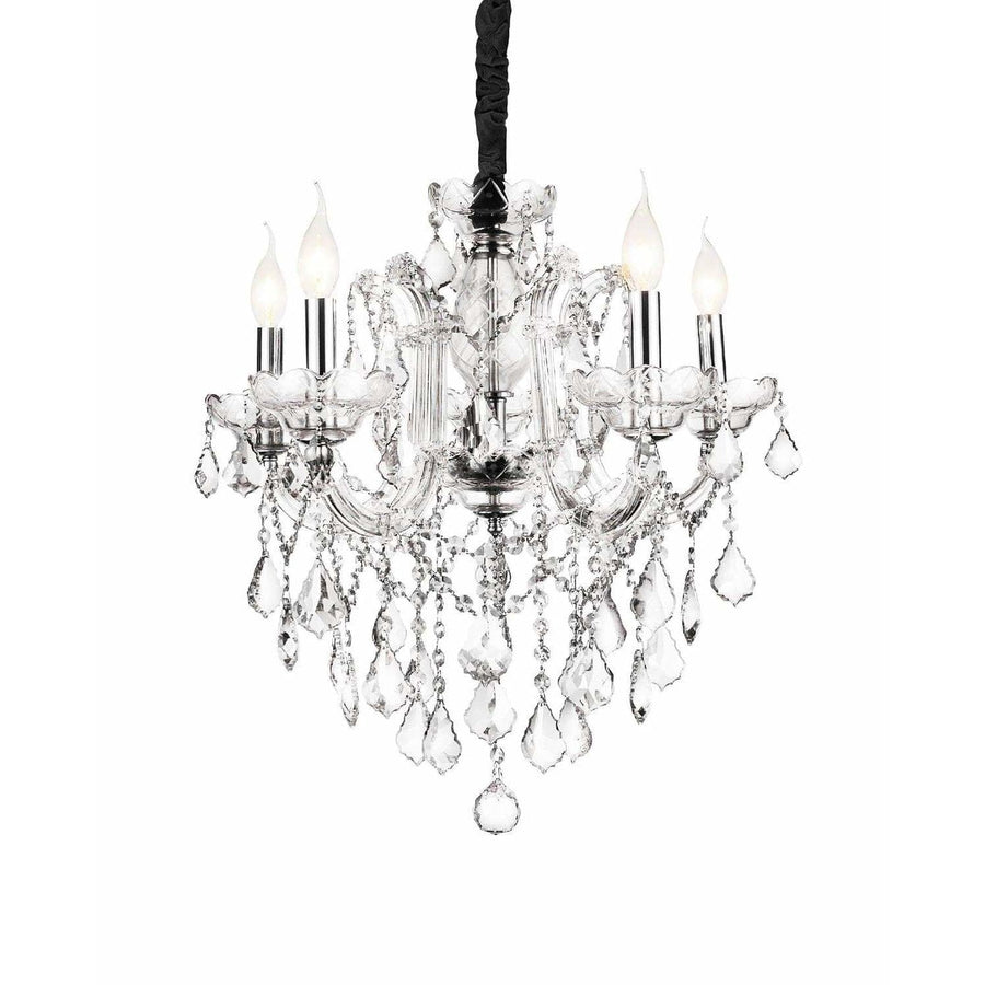 CWI Lighting Chandeliers Chrome / K9 Clear Riley 5 Light Up Chandelier with Chrome finish by CWI Lighting 8399P22C-5 (Clear)