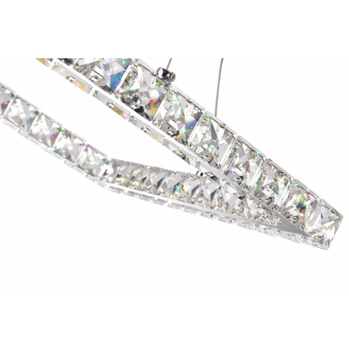 CWI Lighting Chandeliers Chrome / K9 Clear Ring LED Chandelier with Chrome finish by CWI Lighting 5080P20ST-S