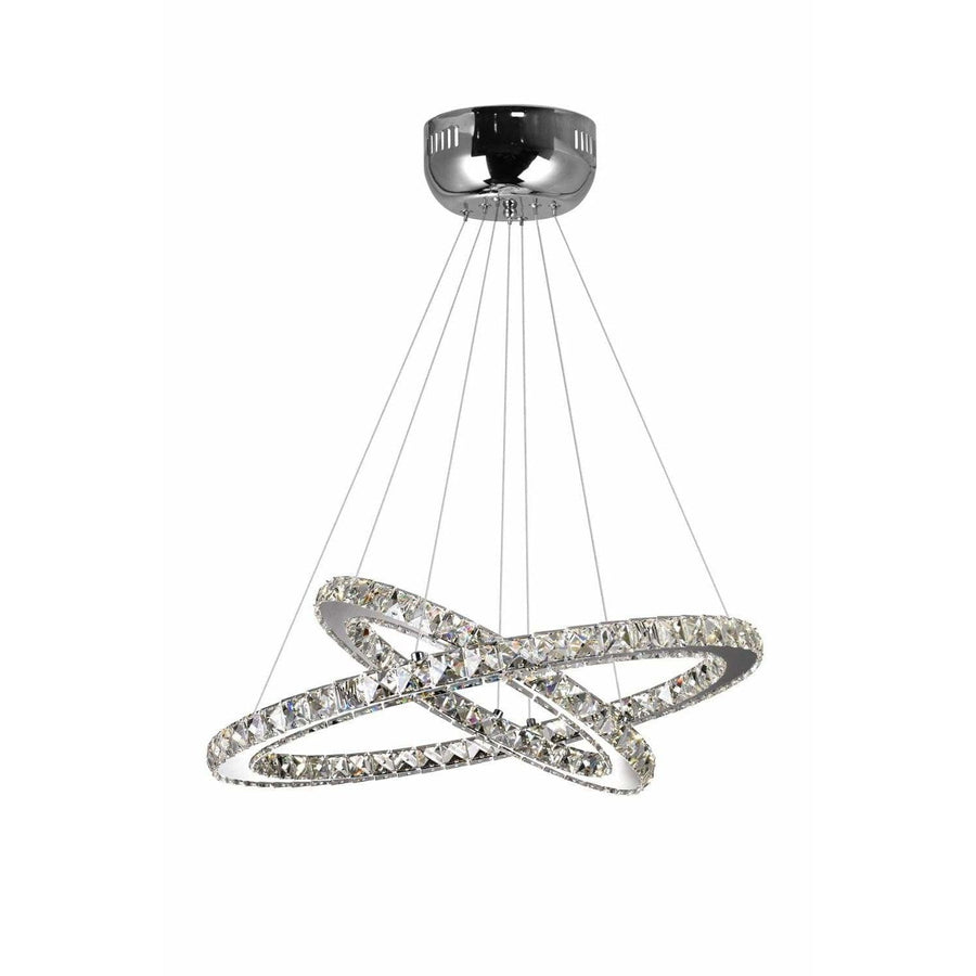 CWI Lighting Chandeliers Chrome / K9 Clear Ring LED Chandelier with Chrome finish by CWI Lighting 5080P24ST-2R