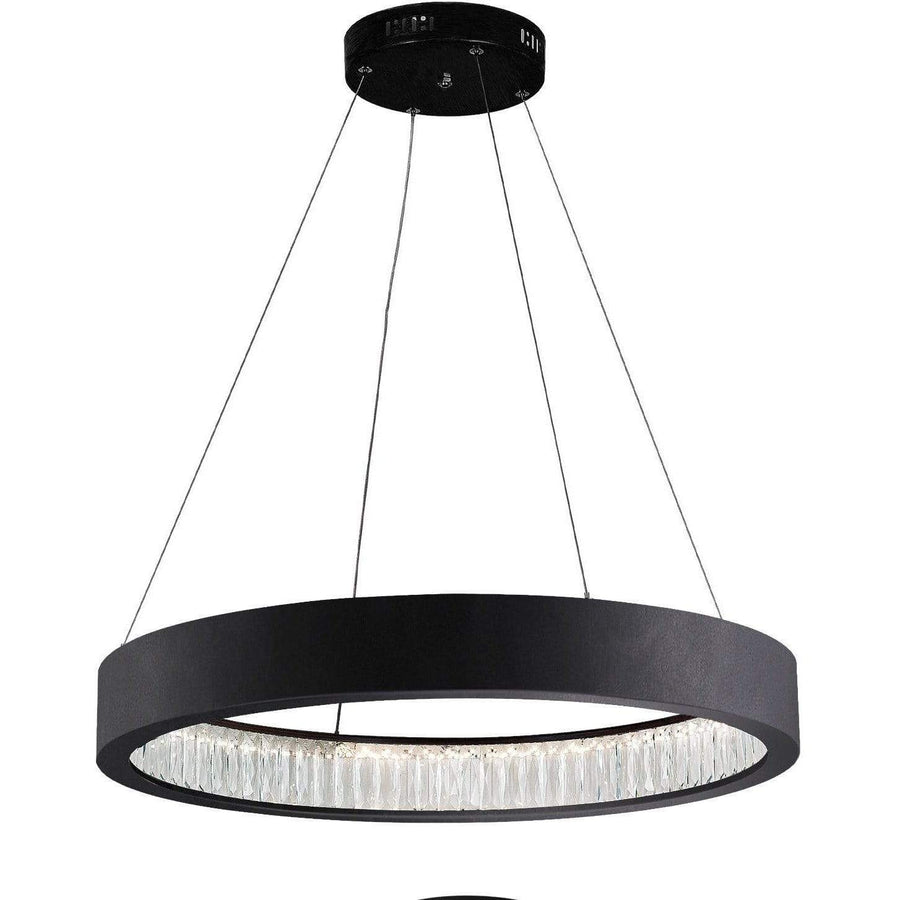 CWI Lighting Chandeliers Matte Black / K9 Clear Rosalina LED Chandelier with Matte Black Finish by CWI Lighting 1040P26-101