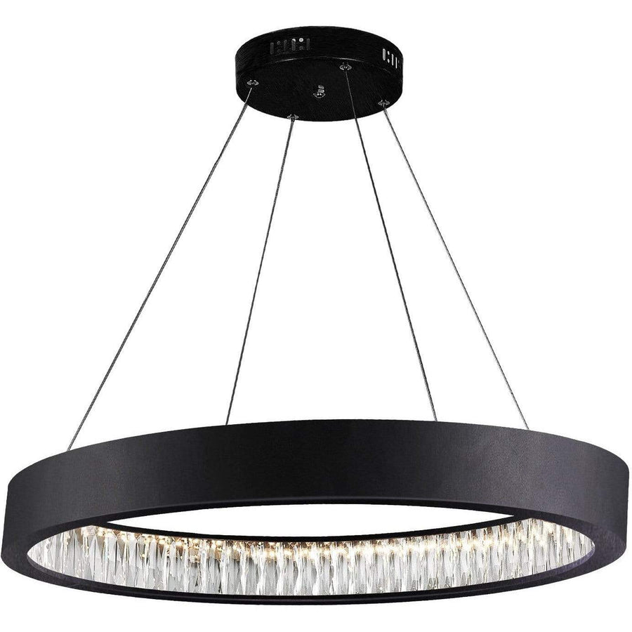 CWI Lighting Chandeliers Matte Black / K9 Clear Rosalina LED Chandelier with Matte Black Finish by CWI Lighting 1040P32-101-O