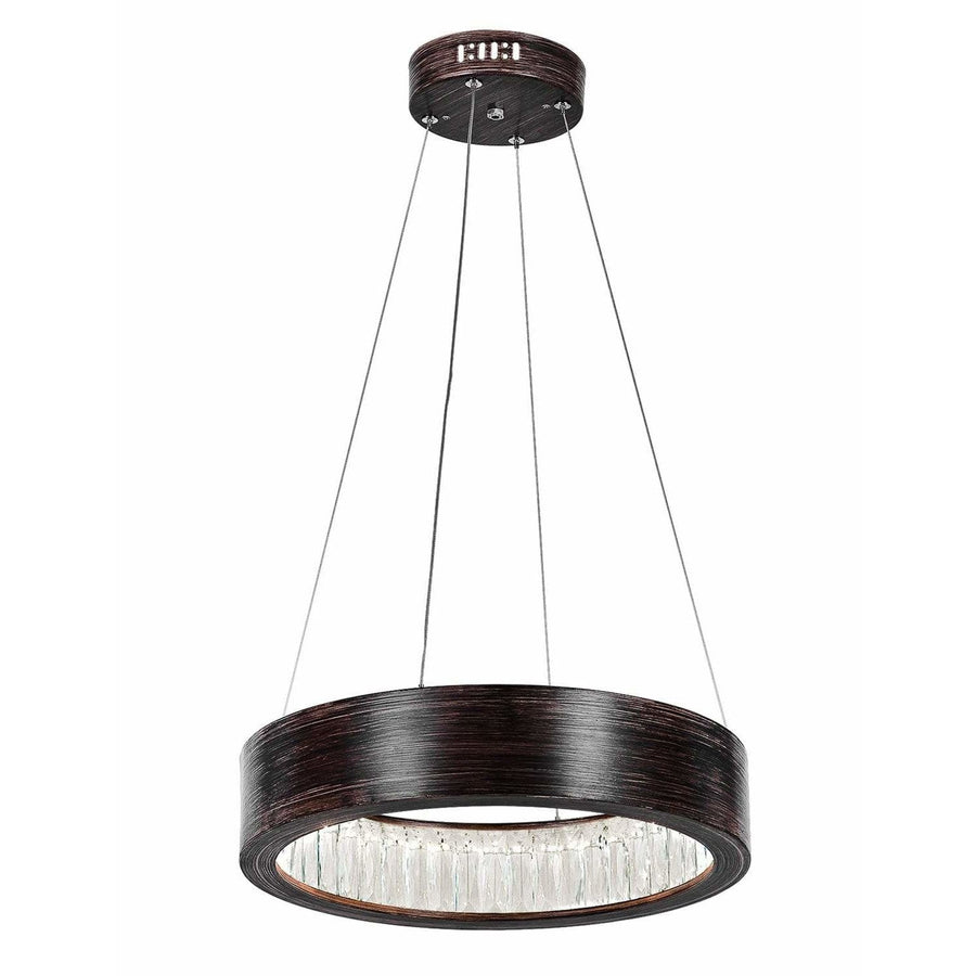 CWI Lighting Chandeliers Wood Grain Brown / K9 Clear Rosalina LED Chandelier with Wood Grain Brown Finish by CWI Lighting 1040P16-251