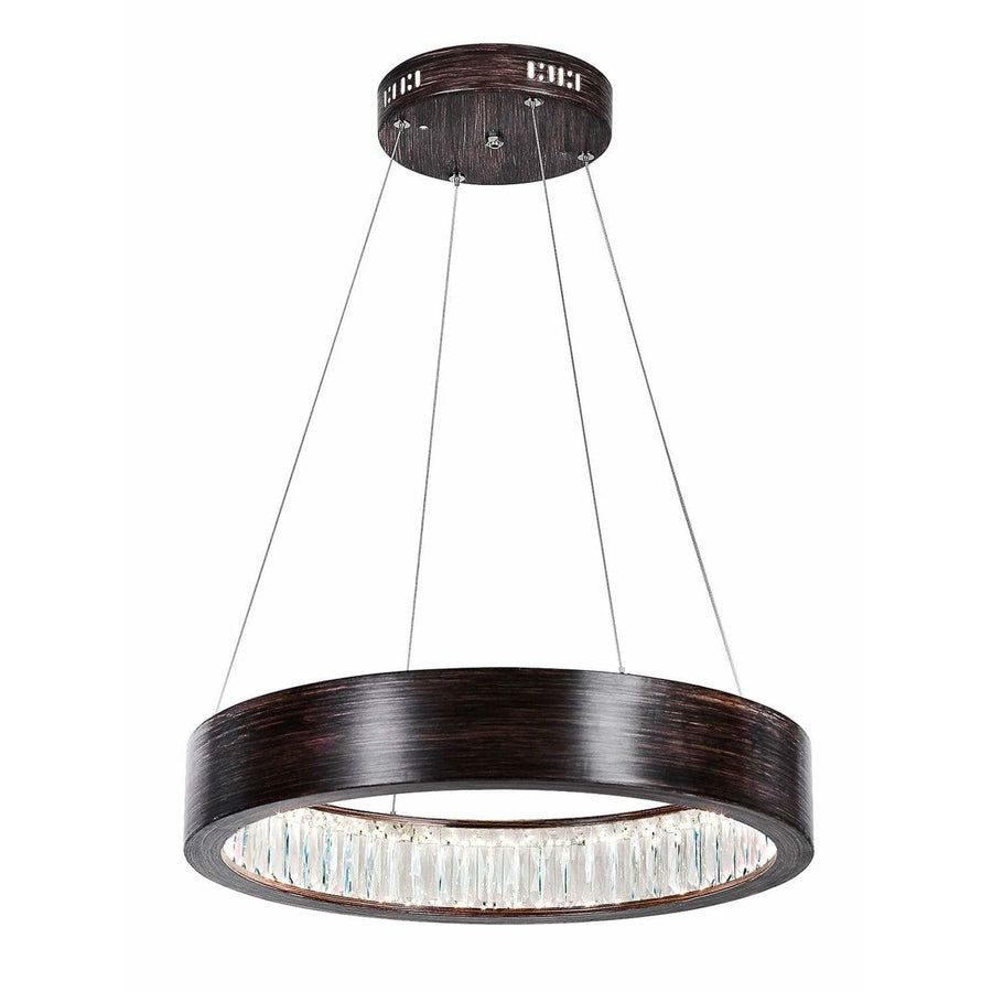 CWI Lighting Chandeliers Wood Grain Brown / K9 Clear Rosalina LED Chandelier with Wood Grain Brown Finish by CWI Lighting 1040P20-251