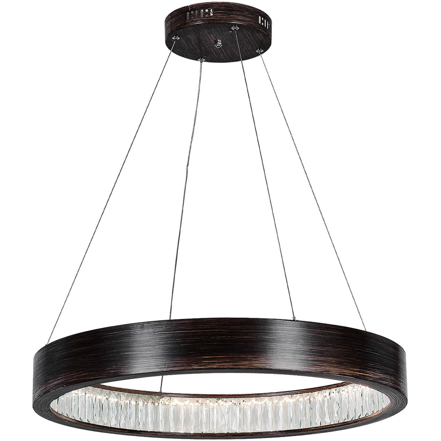 CWI Lighting Chandeliers Wood Grain Brown / K9 Clear Rosalina LED Chandelier with Wood Grain Brown Finish by CWI Lighting 1040P26-251
