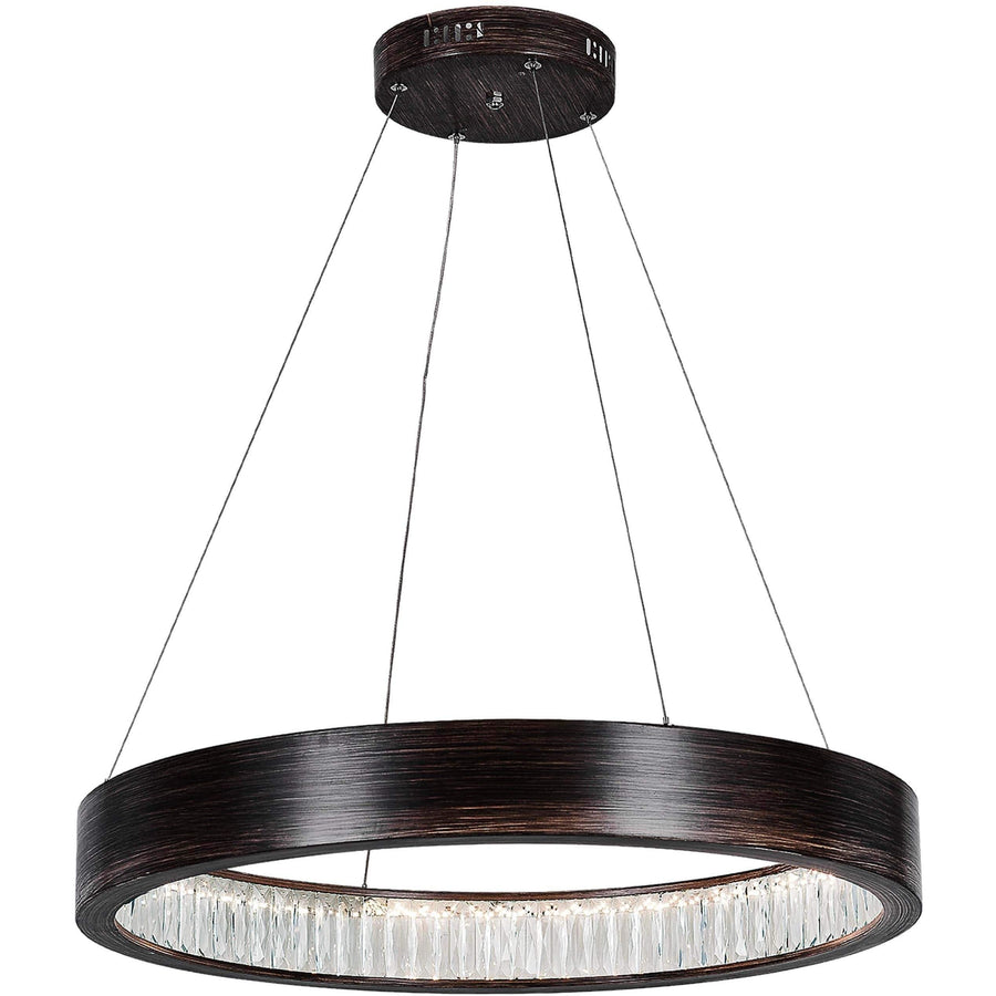 CWI Lighting Chandeliers Wood Grain Brown / K9 Clear Rosalina LED Chandelier with Wood Grain Brown Finish by CWI Lighting 1040P32-251-O