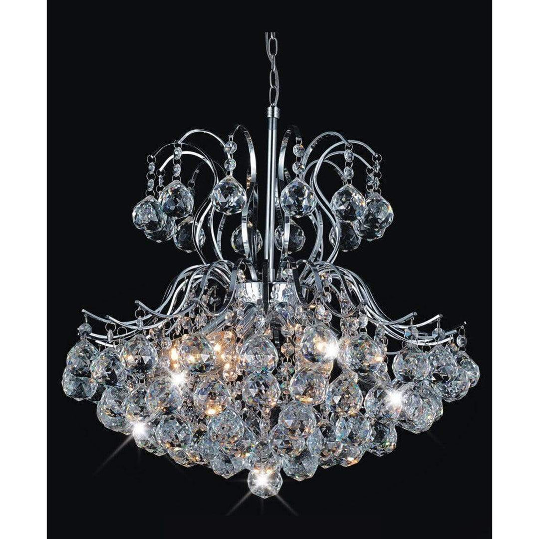 CWI Lighting Chandeliers Chrome / K9 Clear Royal 6 Light Down Chandelier with Chrome finish by CWI Lighting 8019P20C