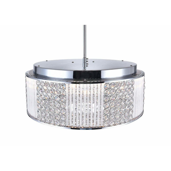CWI Lighting Chandeliers Chrome / K9 Clear Sarina 9 Light Down Chandelier with Chrome finish by CWI Lighting QS8387P18C-R