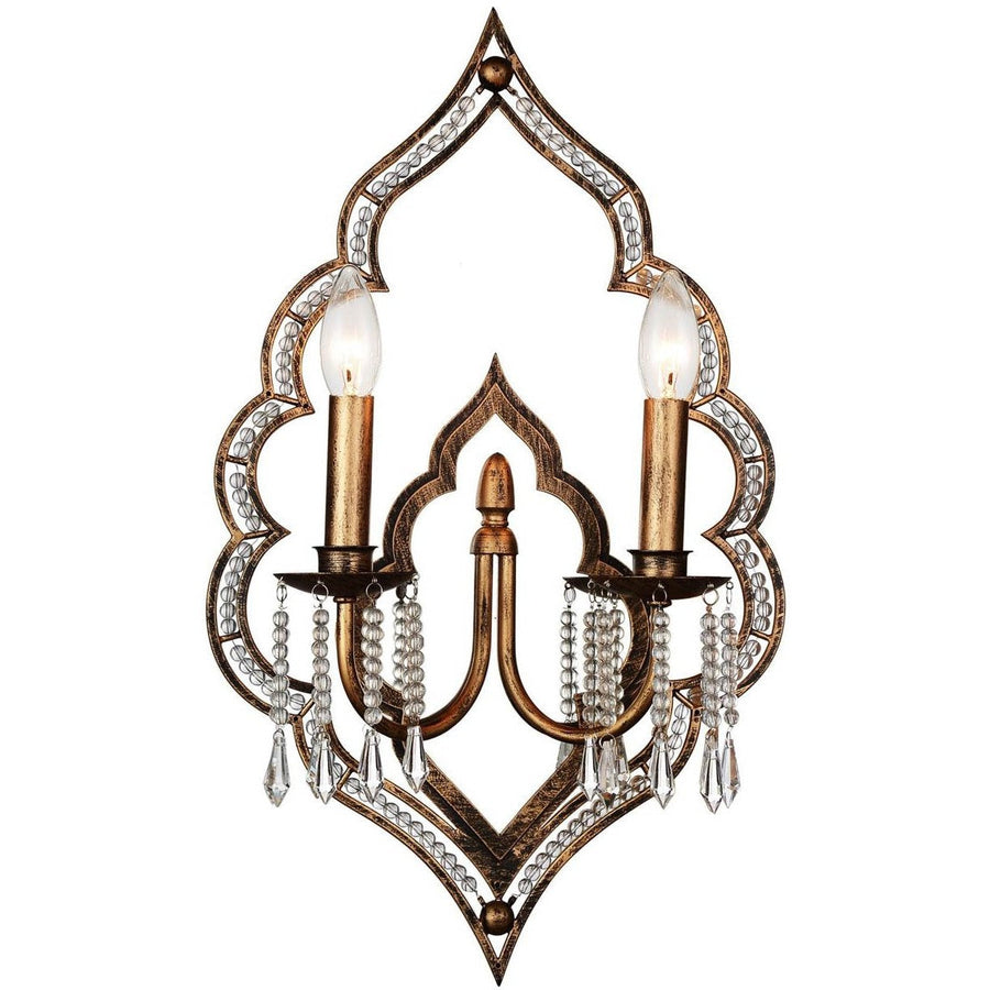 CWI Lighting Wall Sconces Champagne / K9 Clear Seine 2 Light Wall Sconce with Champagne finish by CWI Lighting 9853W14-2-195