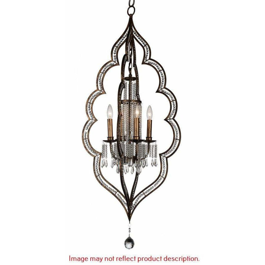 CWI Lighting Chandeliers Champagne / K9 Clear Seine 4 Light Up Chandelier with Champagne finish by CWI Lighting 9853P21-4-195