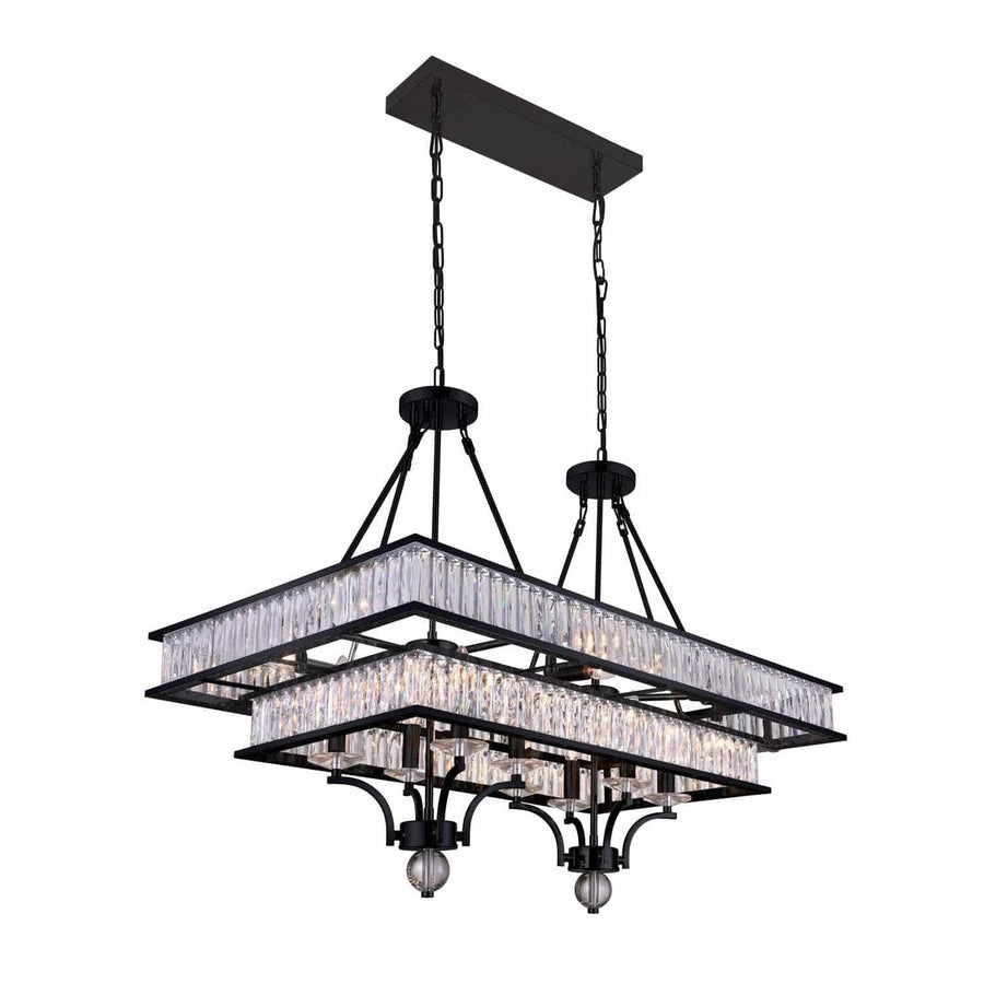 CWI Lighting Island/Pool Table Black / K9 Clear Shalia 16 Light Island Chandelier with Black finish by CWI Lighting 9972P37-16-101