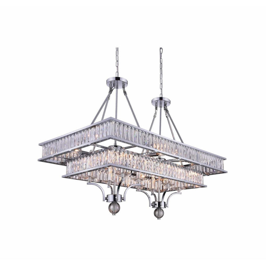 CWI Lighting Island/Pool Table Chrome / K9 Clear Shalia 16 Light Island Chandelier with Chrome finish by CWI Lighting 9972P37-16-601