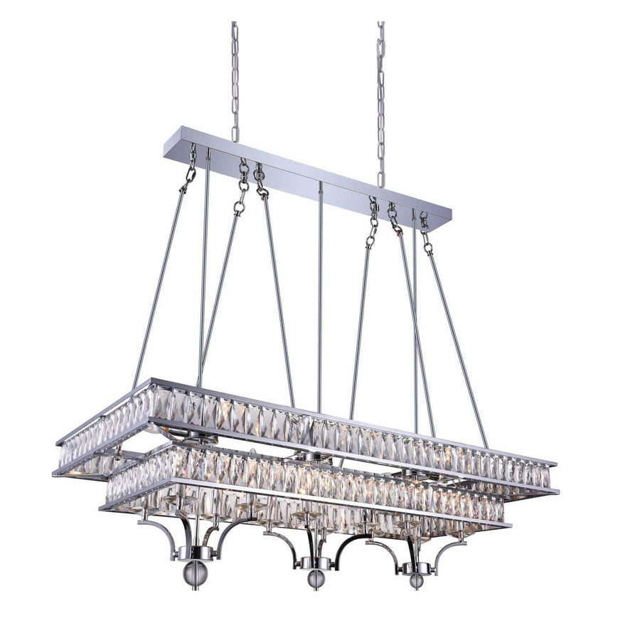 CWI Lighting Island/Pool Table Chrome / K9 Clear Shalia 20 Light Island Chandelier with Chrome finish by CWI Lighting 9972P47-20-601