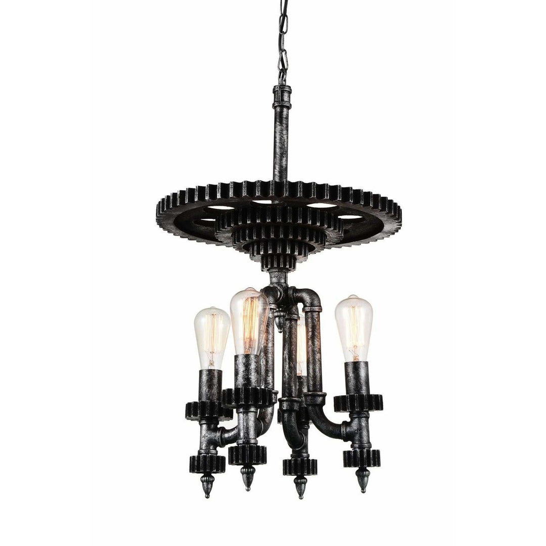 CWI Lighting Chandeliers Gray Soto 4 Light Up Chandelier with Gray finish by CWI Lighting 9721P17-4-187