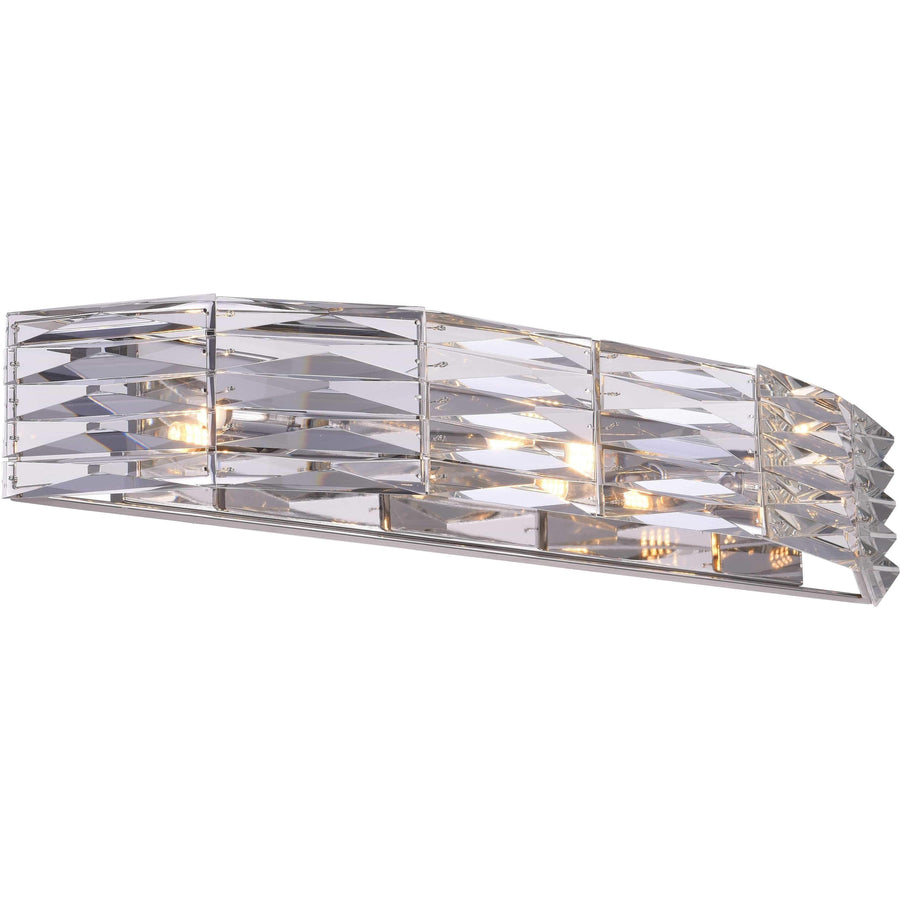 CWI Lighting Bathroom Lighting Bright Nickel / K9 Clear Squill 3 Light Vanity Light with Bright Nickel finish by CWI Lighting 5700W25-3-613