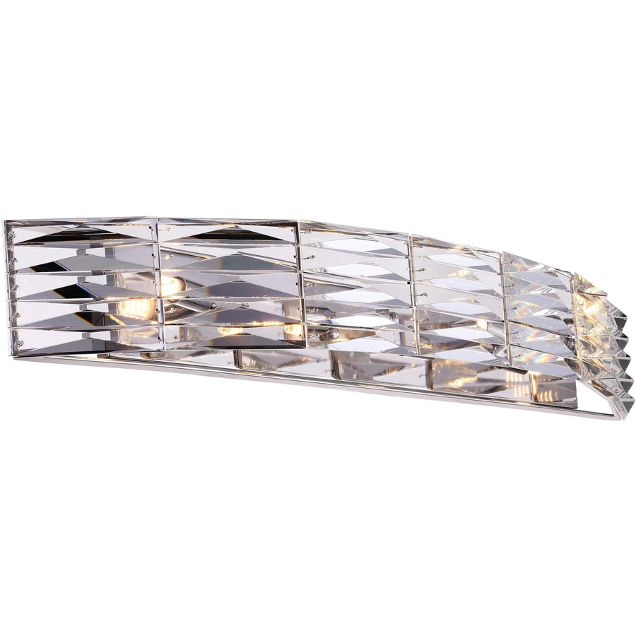 CWI Lighting Bathroom Lighting Bright Nickel / K9 Clear Squill 4 Light Vanity Light with Bright Nickel finish by CWI Lighting 5700W31-4-613