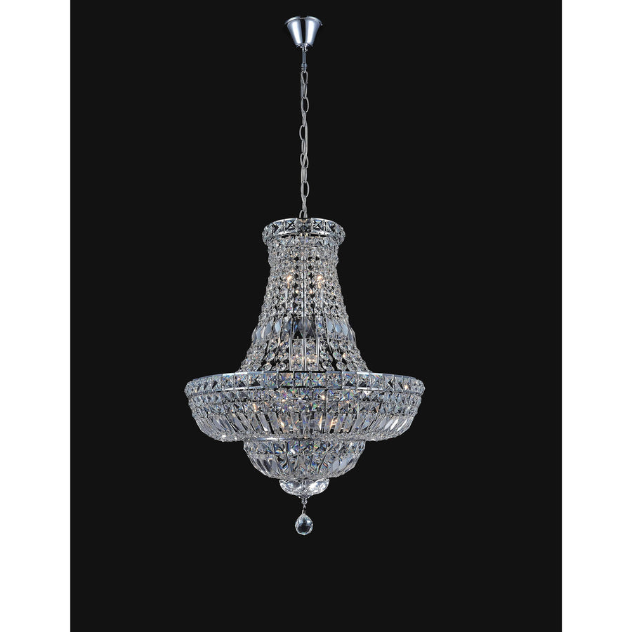CWI Lighting Chandeliers Chrome / K9 Clear Stefania 17 Light Down Chandelier with Chrome finish by CWI Lighting 8003P30C