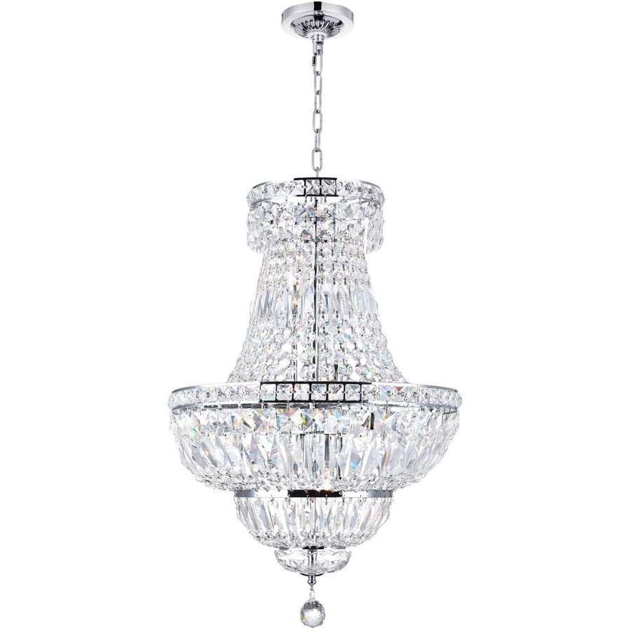 CWI Lighting Chandeliers Chrome / K9 Clear Stefania 8 Light Down Chandelier with Chrome finish by CWI Lighting 8003P18C