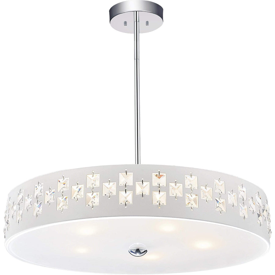 CWI Lighting Chandeliers White / K9 Clear Stellar 5 Light Down Chandelier with White finish by CWI Lighting 5483P19W