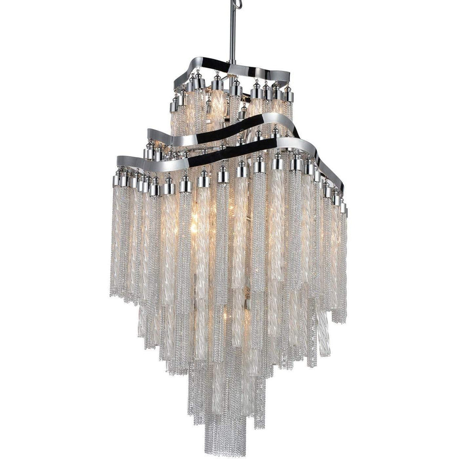 CWI Lighting Chandeliers Chrome / K9 Clear Storm 10 Light Down Chandelier with Chrome finish by CWI Lighting 5648P19C