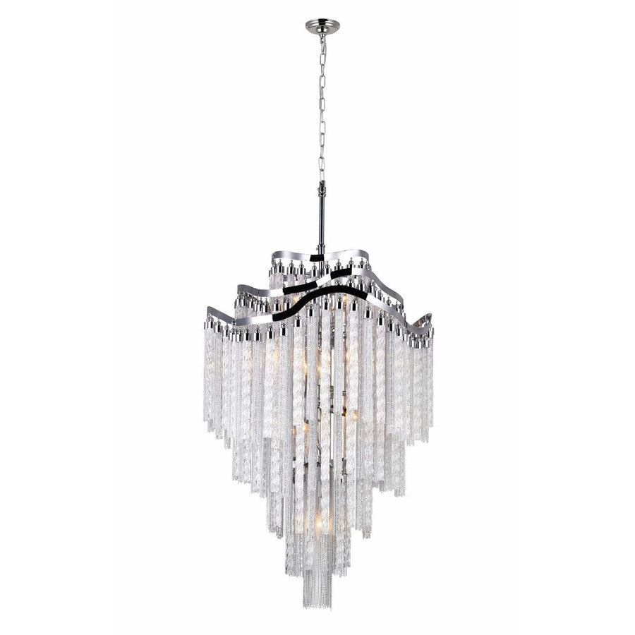 CWI Lighting Chandeliers Chrome / K9 Clear Storm 14 Light Down Chandelier with Chrome finish by CWI Lighting 5648P26C