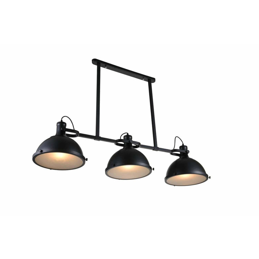 CWI Lighting Island Lighting Black / Clear Strum 3 Light Island Chandelier with Black finish by CWI Lighting 9760P50-3-101