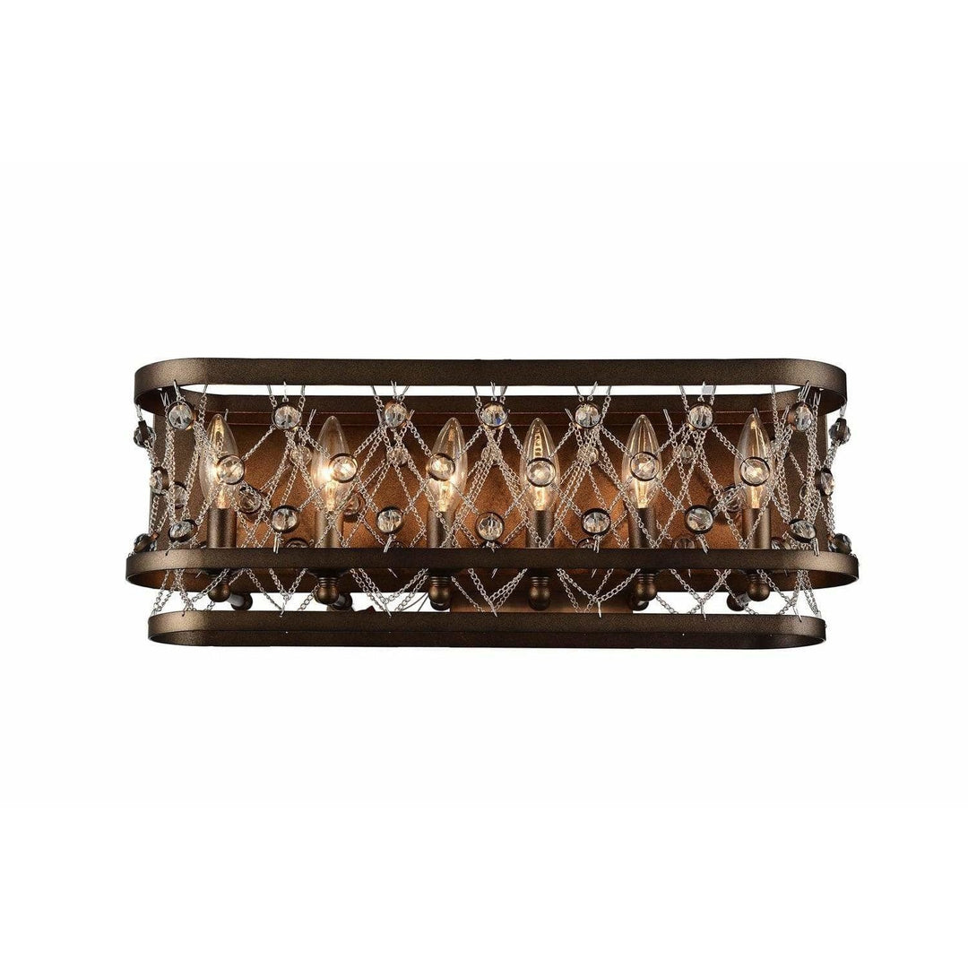 CWI Lighting Wall Sconces Speckled Bronze Tieda 6 Light Wall Sconce with Speckled Bronze finish by CWI Lighting 9907W22-6-206