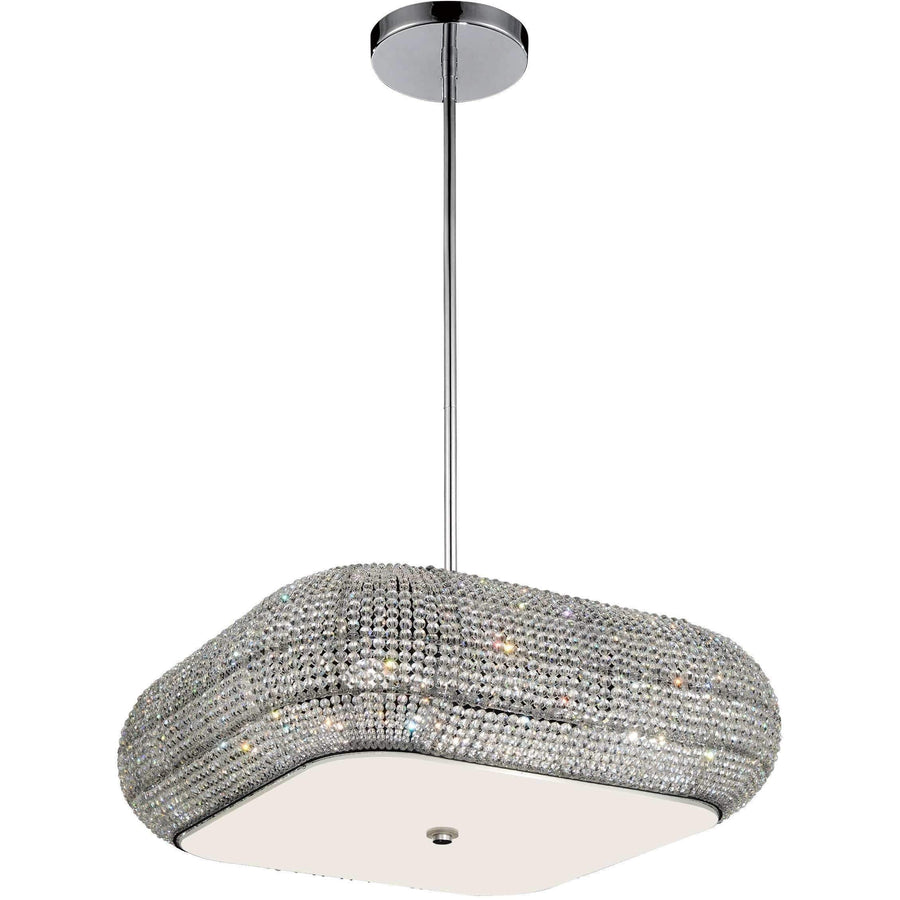 CWI Lighting Chandeliers Chrome / K9 Clear Tiffany 6 Light Down Chandelier with Chrome finish by CWI Lighting 5476P20C-S