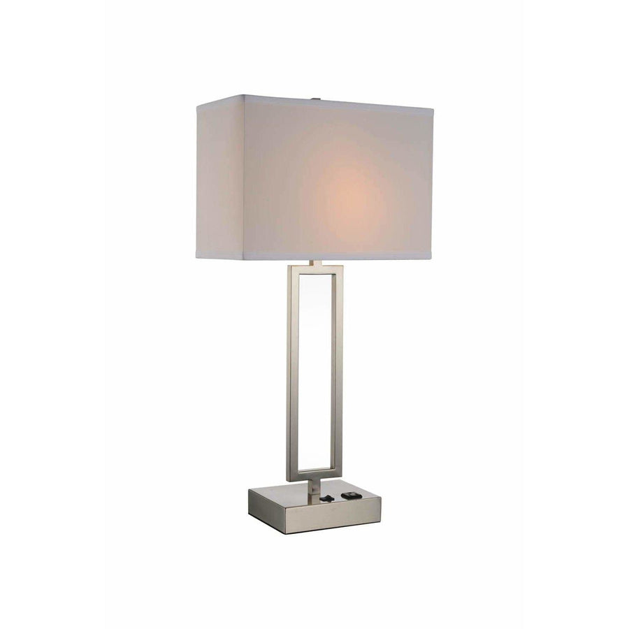 CWI Lighting Table Lamps Satin Nickel Torren 1 Light Table Lamp with Satin Nickel finish by CWI Lighting 9915T14-1-606