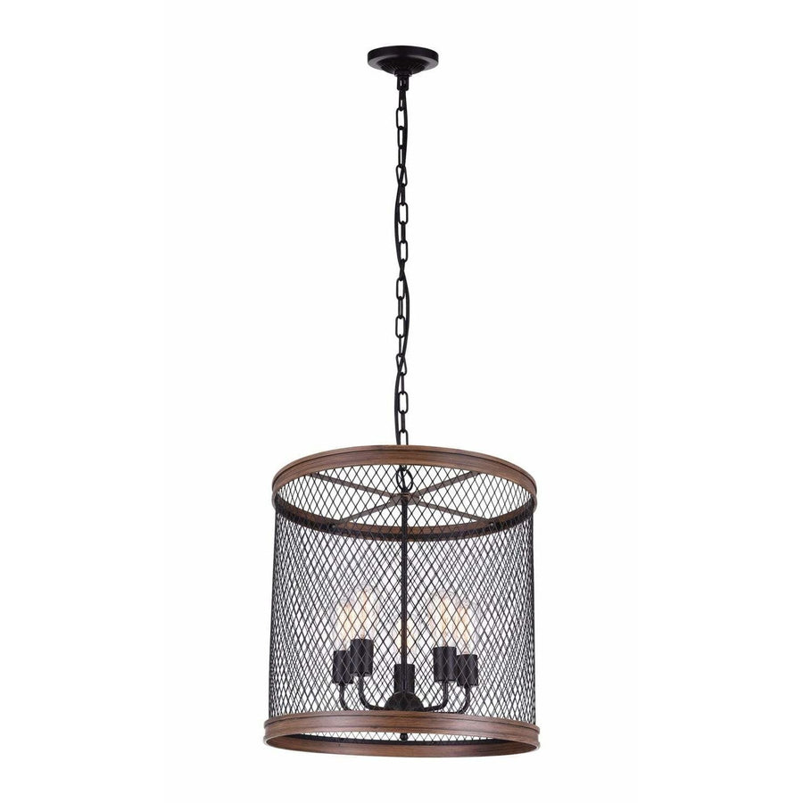 CWI Lighting Chandeliers Black Torres 5 Light Drum Shade Chandelier with Black finish by CWI Lighting 9964P20-5-101