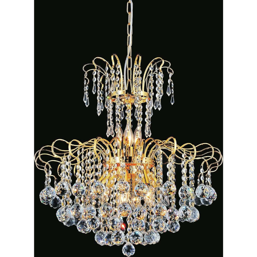 CWI Lighting Chandeliers Gold Uptown 9 Light Down Chandelier with Gold finish by CWI Lighting 8013P24G