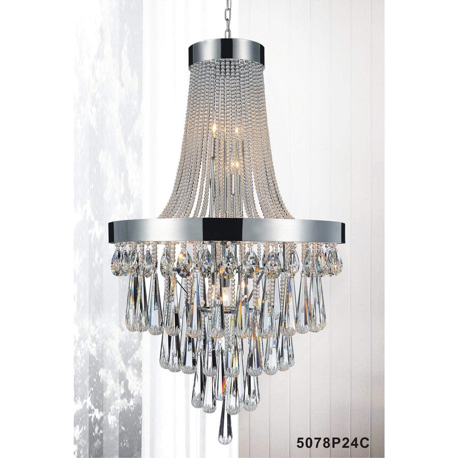 CWI Lighting Chandeliers Chrome / K9 Clear Vast 13 Light Down Chandelier with Chrome finish by CWI Lighting 5078P24C (Clear)