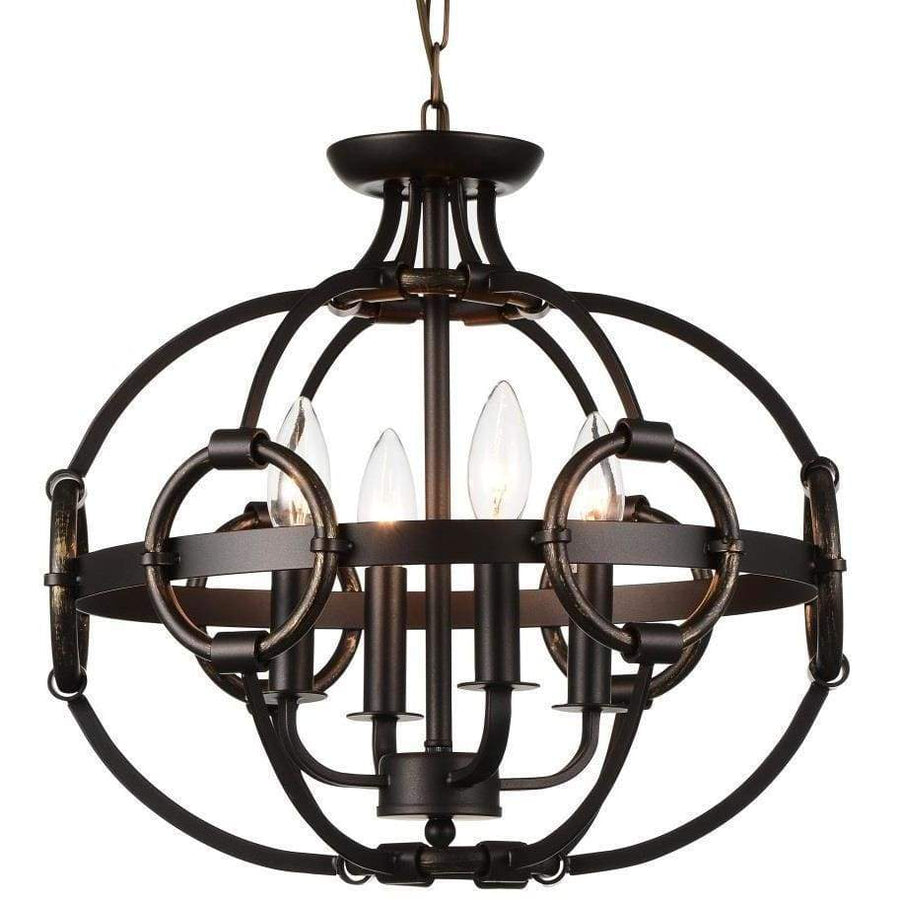CWI Lighting Chandeliers Brushed Golden Brown Vernal 4 Light Up Chandelier with Brushed Golden Brown finish by CWI Lighting 9918P16-4-123