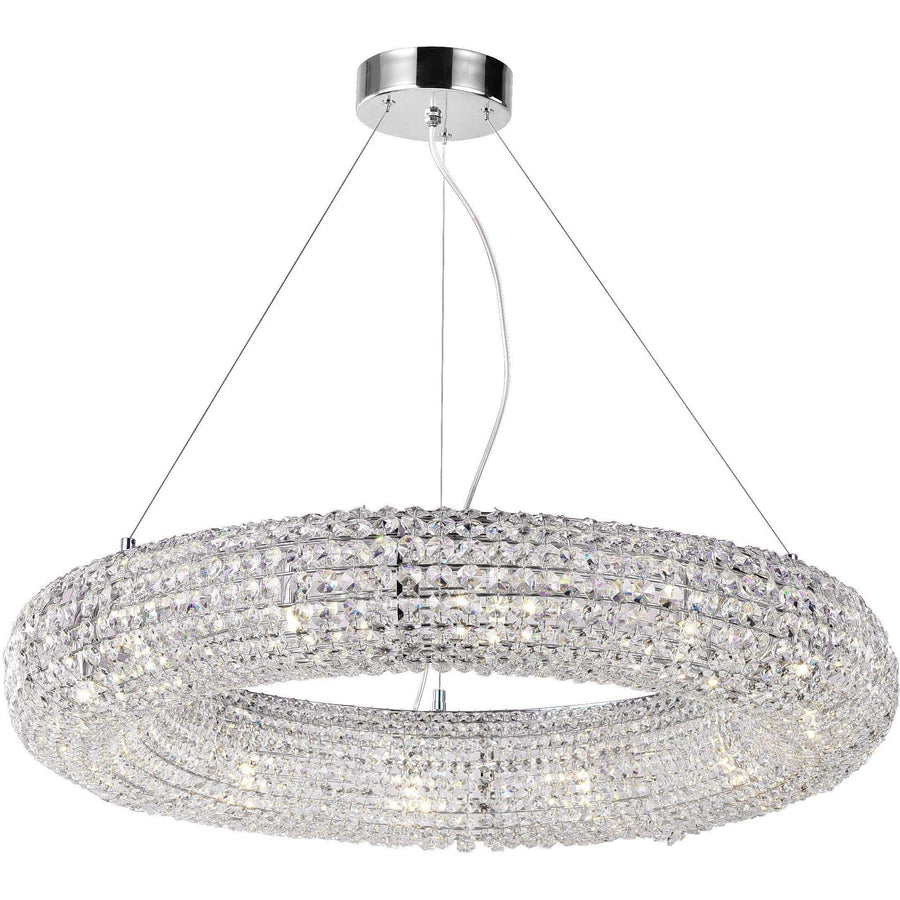 CWI Lighting Chandeliers Chrome / K9 Clear Veronique 12 Light Chandelier with Chrome Finish by CWI Lighting 1057P32-12-601