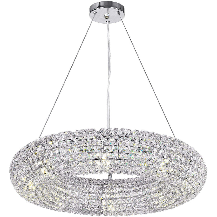 CWI Lighting Chandeliers Chrome / K9 Clear Veronique 8 Light Chandelier with Chrome Finish by CWI Lighting 1057P24-8-601