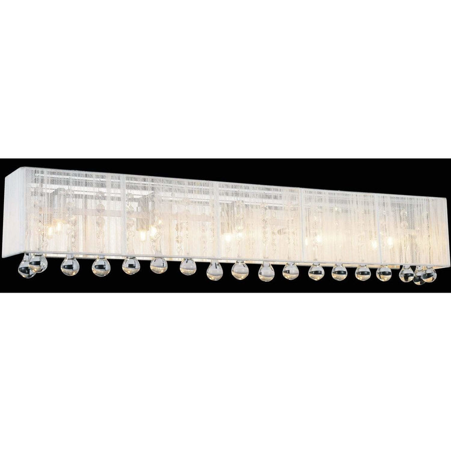 CWI Lighting Bathroom Lighting Chrome / K9 Clear Water Drop 5 Light Vanity Light with Chrome finish by CWI Lighting 5005W32C-RC (W)