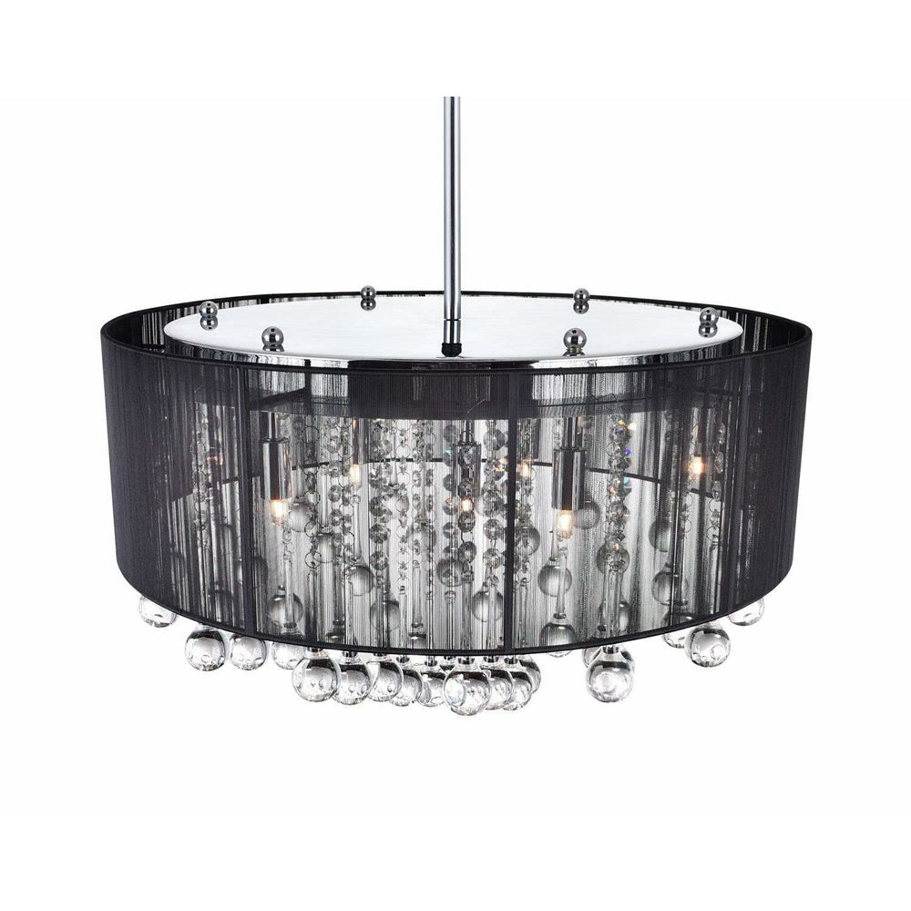 CWI Lighting Chandeliers Chrome / K9 Clear Water Drop 9 Light Drum Shade Chandelier with Chrome finish by CWI Lighting 5006P22C-R(B)