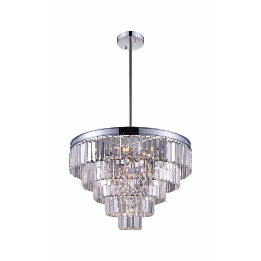 CWI Lighting Chandeliers Chrome / K9 Clear Weiss 12 Light Down Chandelier with Chrome finish by CWI Lighting 9969P24-12-601