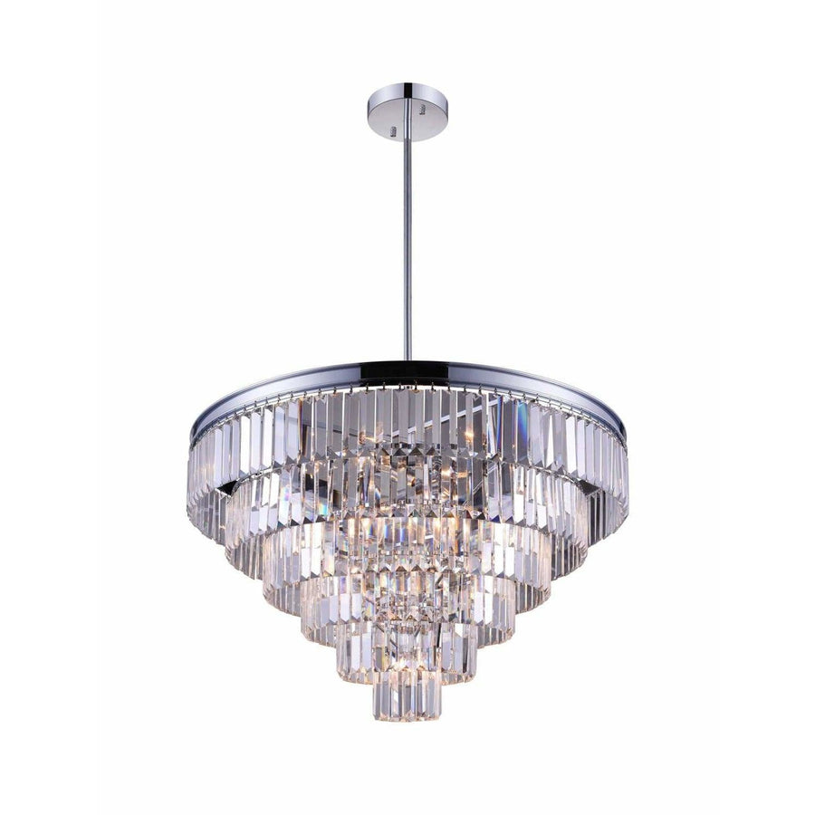 CWI Lighting Chandeliers Chrome / K9 Clear Weiss 15 Light Down Chandelier with Chrome finish by CWI Lighting 9969P30-15-601