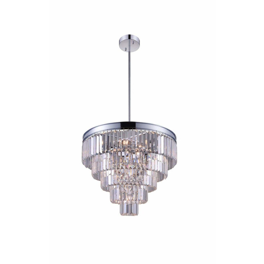 CWI Lighting Chandeliers Chrome / K9 Clear Weiss 7 Light Down Chandelier with Chrome finish by CWI Lighting 9969P18-7-601