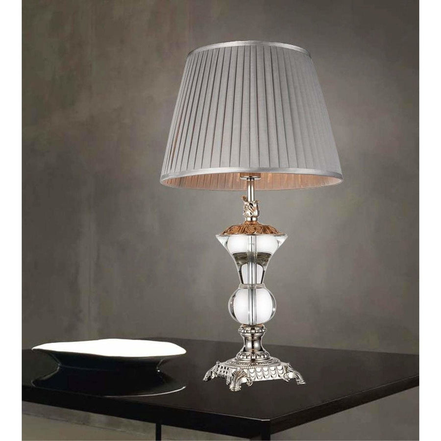 CWI Lighting Table Lamps Silver Yale 1 Light Table Lamp with Silver finish by CWI Lighting 5202T15S
