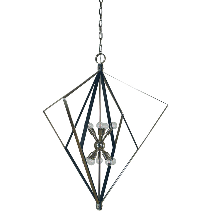 Framburg Foyer Chandeliers Polished Nickel with Matte Black Accents 10-Light Polished Nickel/Matte Black Zoe Chandelier by Framburg 3023