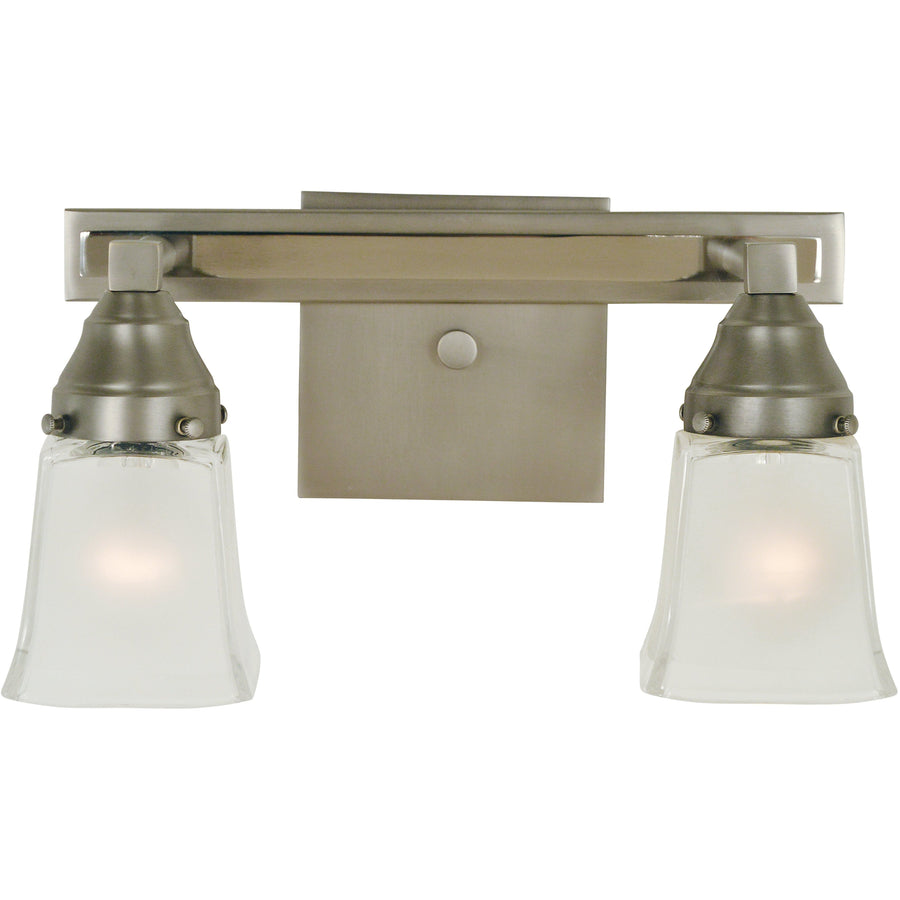 Framburg Wall Sconces Satin Pewter with Polished Nickel 2-Light Satin Pewter/Polished Nickel Mercer Sconce by Framburg 4772
