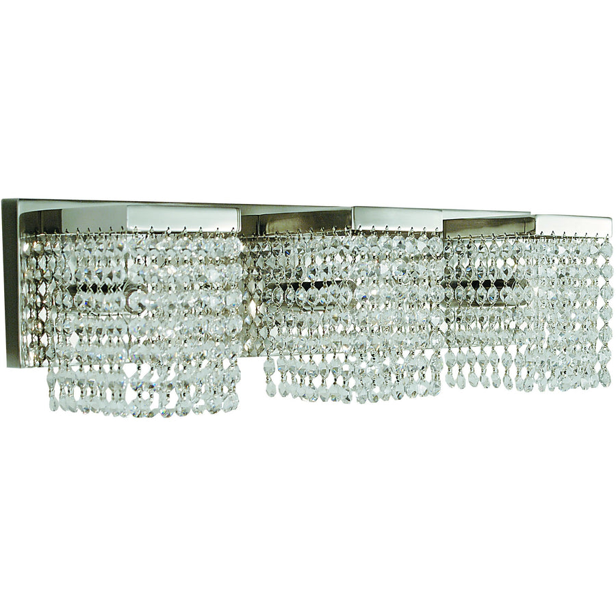 Framburg Wall Sconces Polished Silver with Clear Crystal 3-Light Polished Silver Gemini Sconce by Framburg 1993