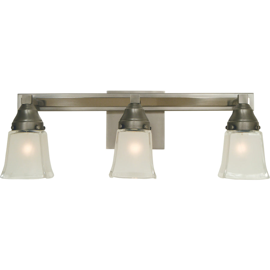Framburg Wall Sconces Satin Pewter with Polished Nickel 3-Light Satin Pewter/Polished Nickel Mercer Sconce by Framburg 4773