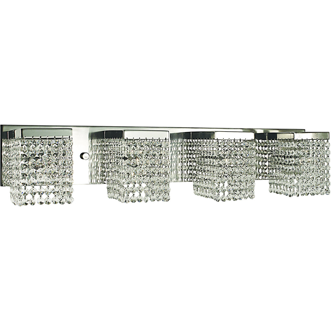 Framburg Wall Sconces Polished Silver with Clear Crystal 4-Light Polished Silver Gemini Sconce by Framburg 1994