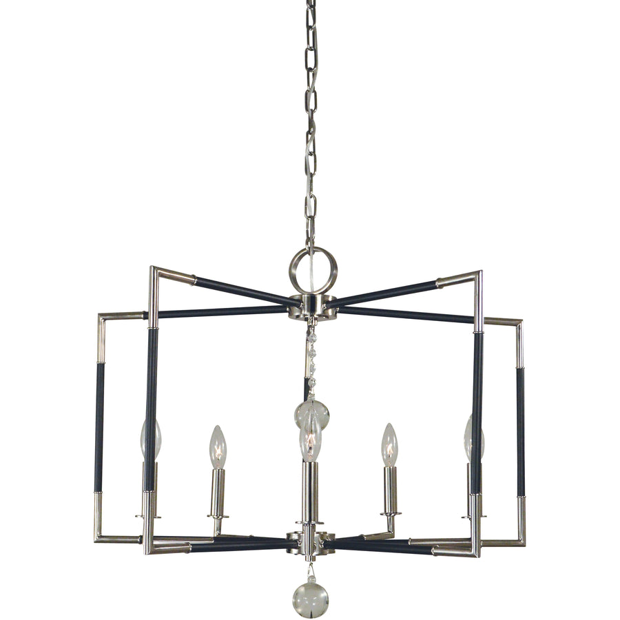 Framburg Chandeliers Polished Nickel with Matte Black Accents 5-Light Felicity Dining Chandelier by Framburg 5046