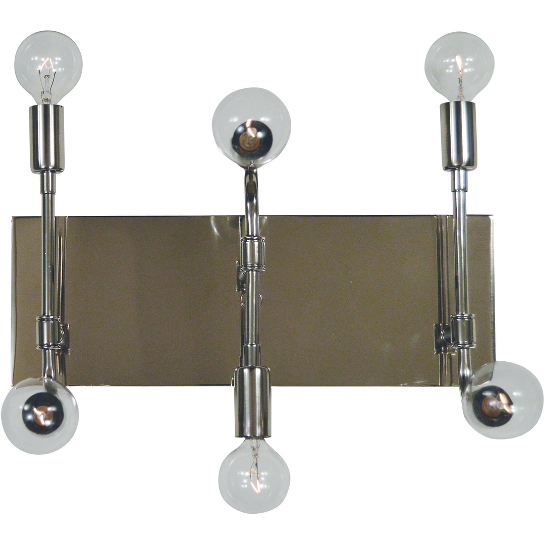 Framburg Wall Sconces Polished Nickel with Matte Black Accents 6-Light Fusion Sconce by Framburg 5018