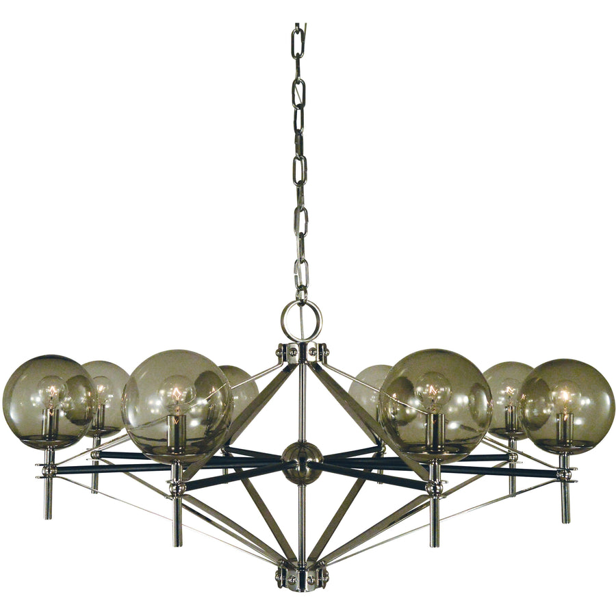 Framburg Chandeliers Polished Nickel with Matte Black Accents 8-Light Calista Dining Chandelier by Framburg 5068