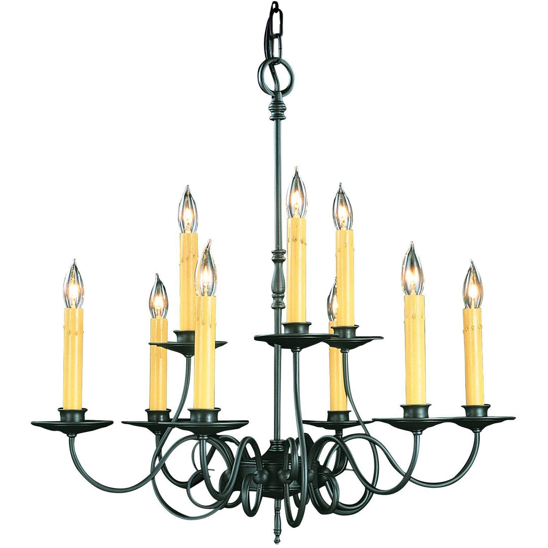 Framburg Chandeliers Charcoal 9-Light Charcoal Black Forest Dining Chandelier by Framburg 1319